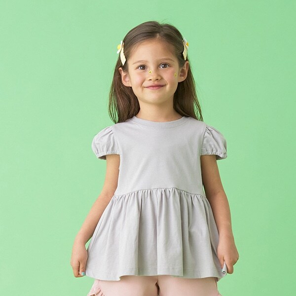 【接触冷感】【どちらが前でもOK】ペプラムTシャツ