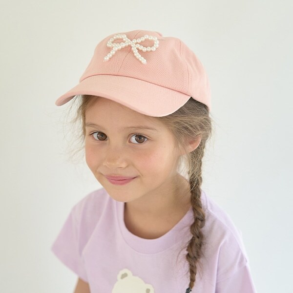 パール調リボン付きキャップ