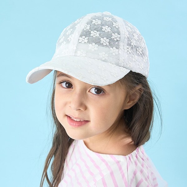 シアー花柄キャップ