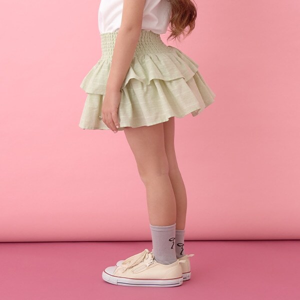 シャーリングティアードスカート(インパン付き)