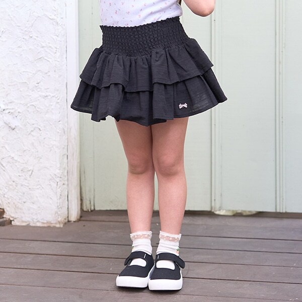 シャーリングティアードスカート(インパン付き)