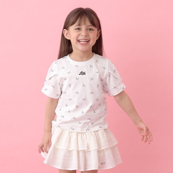 【ソフトコットン】アソート総柄タックスリーブTシャツ