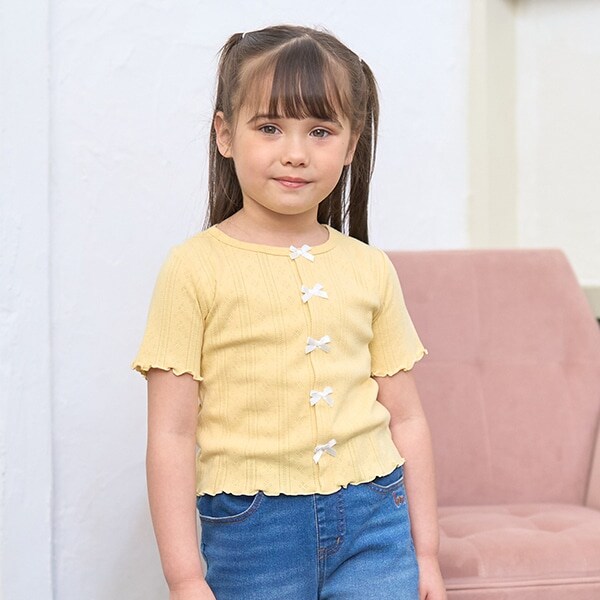 カーディガン風リボントップス