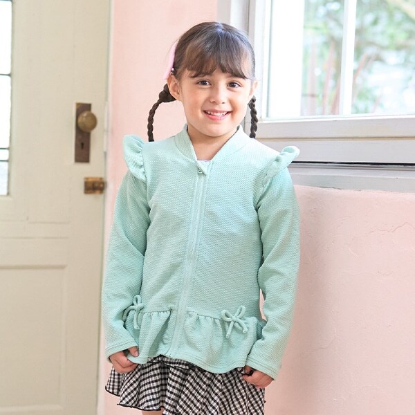 【SWIM】【UV加工】裾フリルフリルジップラッシュガード