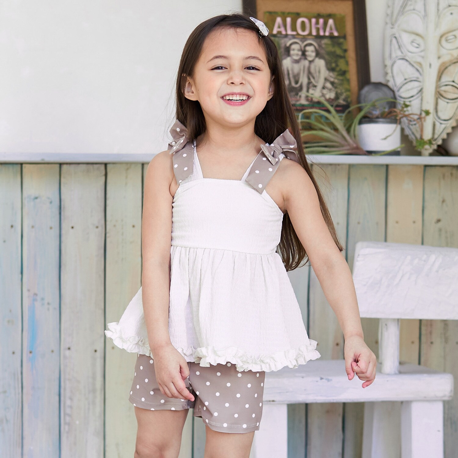 【SWIM】【水着】【UV加工】フリル付きラウンドヘムセパレート