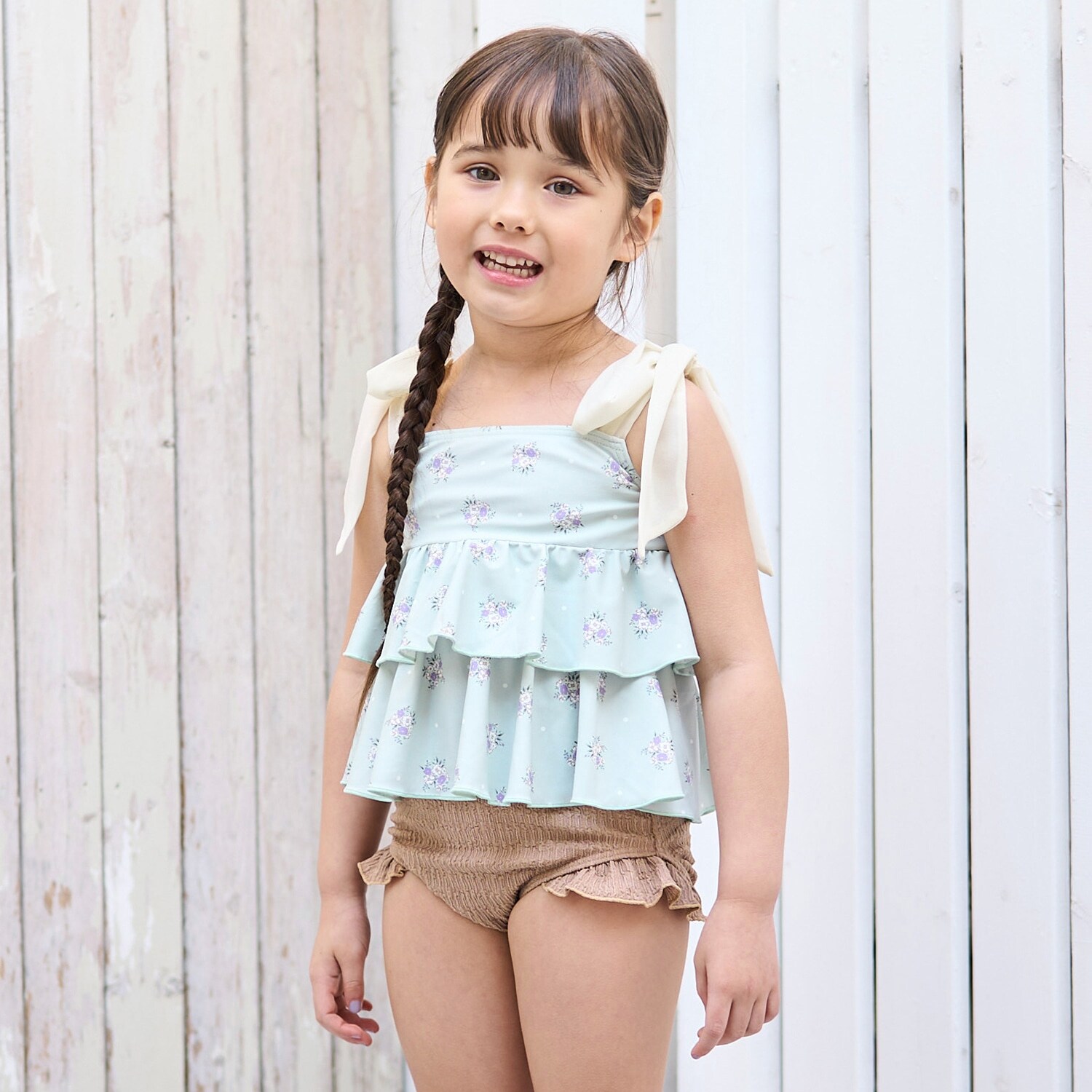 【SWIM】【水着】【UV加工】柄アソートティアードセパレート