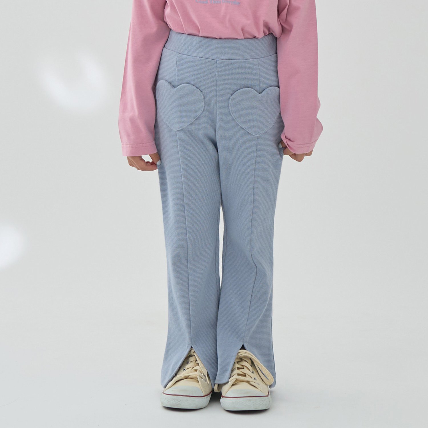 【ともパン】ハートポケット裾スリットフレアパンツ