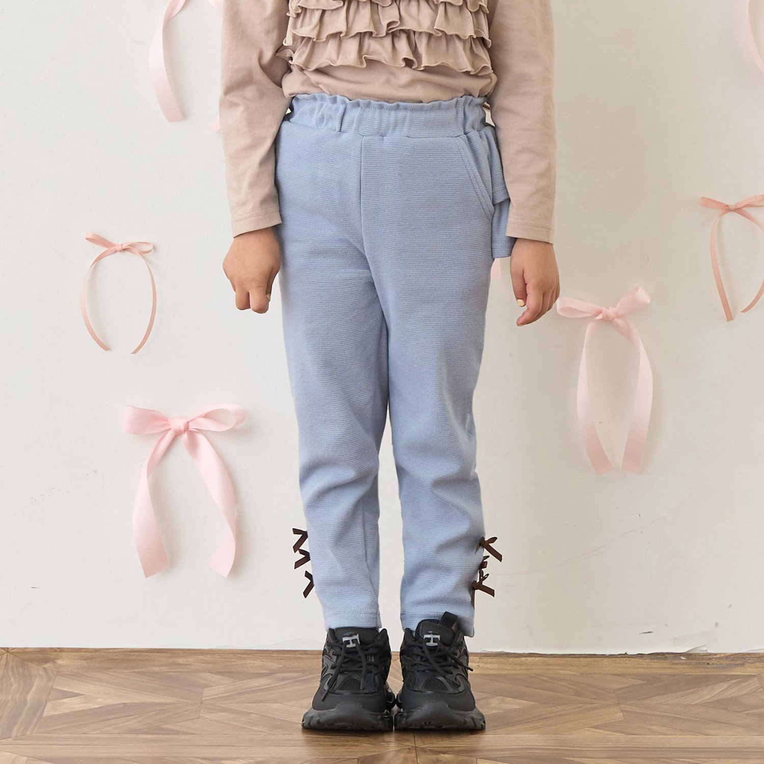 【ともパン】バックフリル裾リボンパンツ