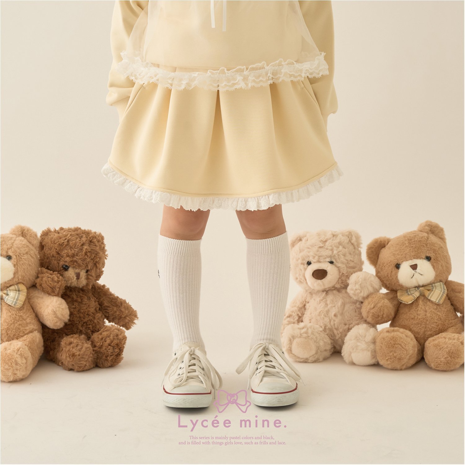 【Lycee mine バレエシリーズ】【セットアップ可】タックプリーツスカート(インパン付き)