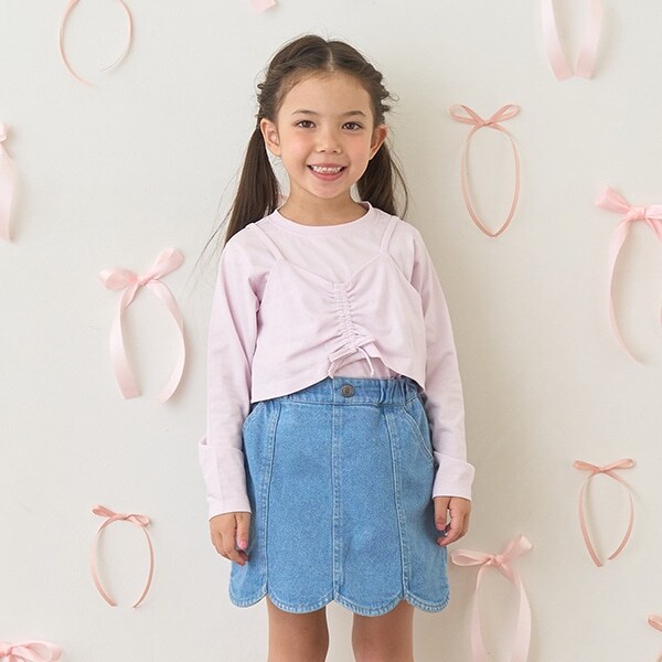 【ソフトコットン】ミニキャミ&シンプルTシャツセット