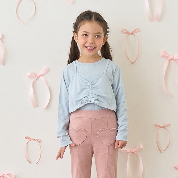 【ソフトコットン】ミニキャミ&シンプルTシャツセット