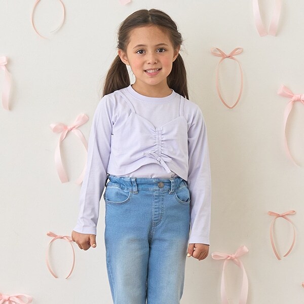 【ソフトコットン】ミニキャミ&シンプルTシャツセット