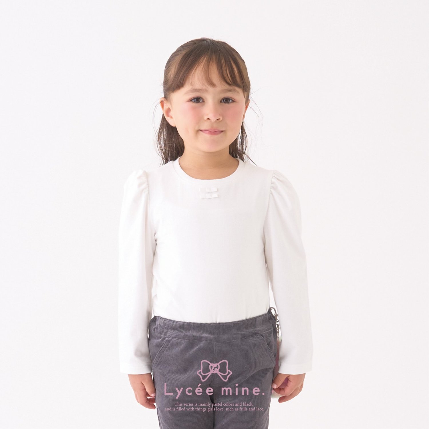 【Lycee mine バレエシリーズ】パワーショルダーリボン付きトップス