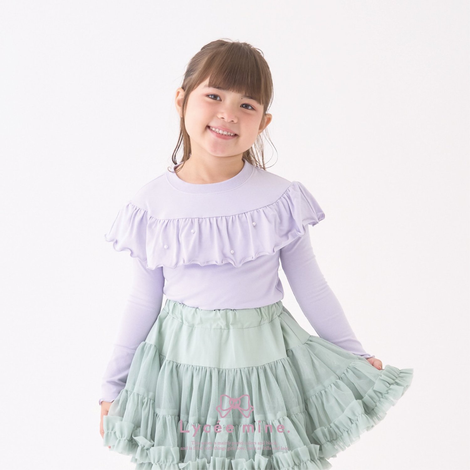【Lycee mine バレエシリーズ】ラウンドフリルパール付きトップス