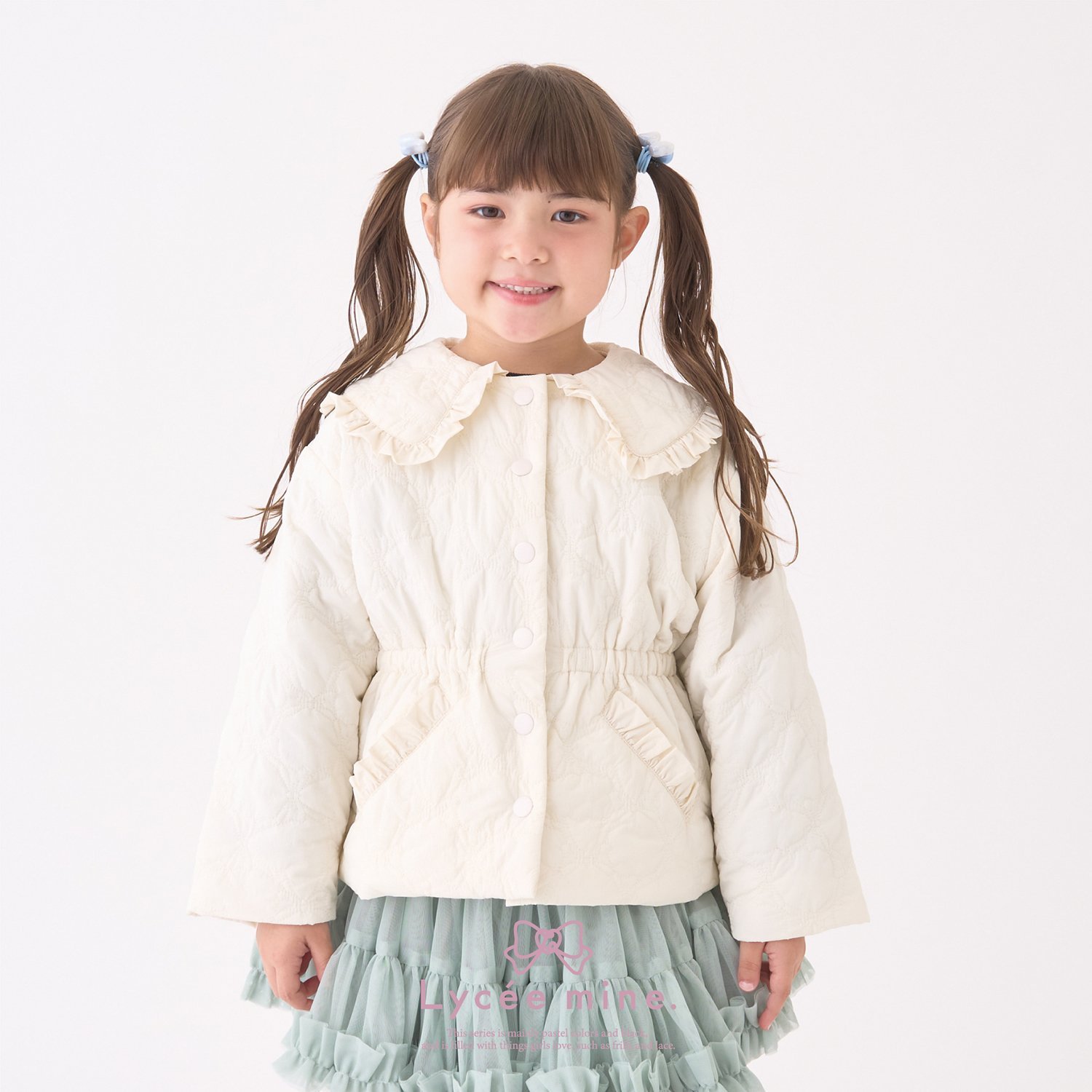 【Lycee mine バレエシリーズ】ミドル丈リボンキルティングジャケット