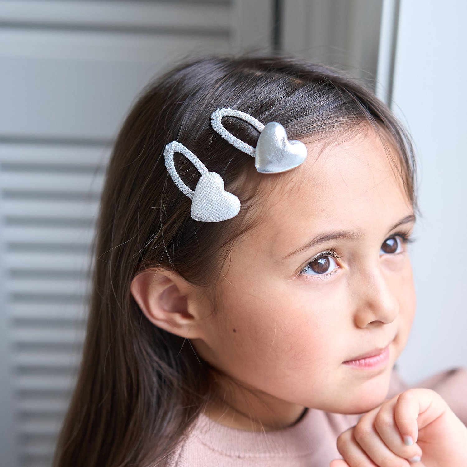 キラキラハートヘアクリップ2Pセット