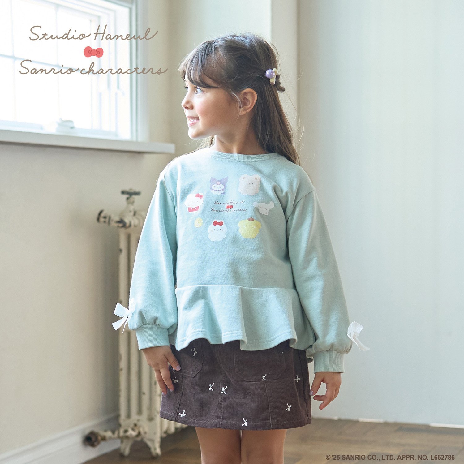 【スタジオハヌル×サンリオキャラクターズ】ペプラムシルエットプリントスウェット
