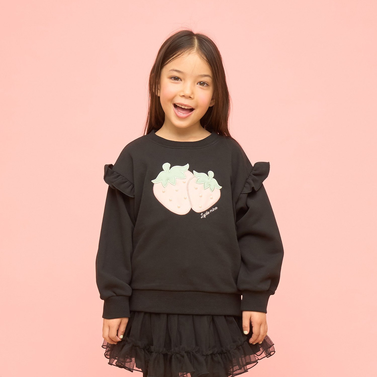 【速乾裏毛】いちごアップリケスウェット