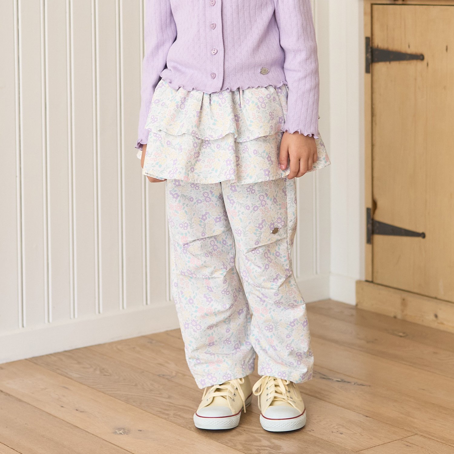 【スクール対応】【撥水・防汚・耐久・UV】レイヤードスカートパンツ