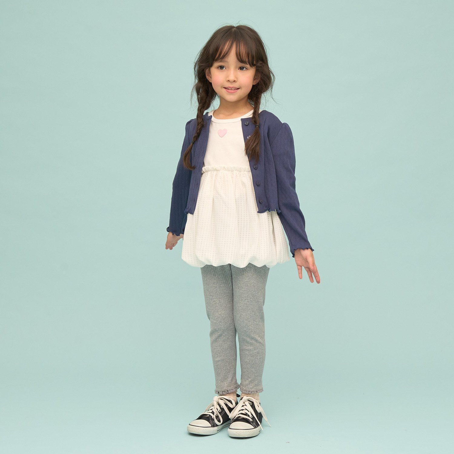 裾レースフリル9分丈レギンス