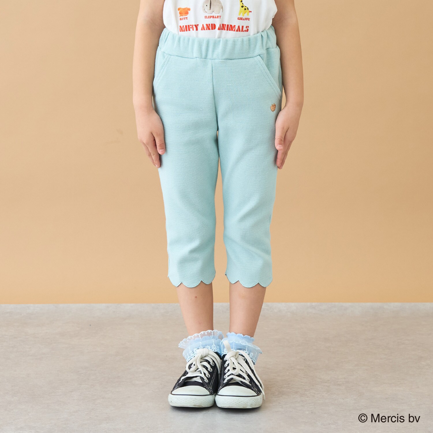 【ともパン】裾スカラップ7分丈カプリパンツ