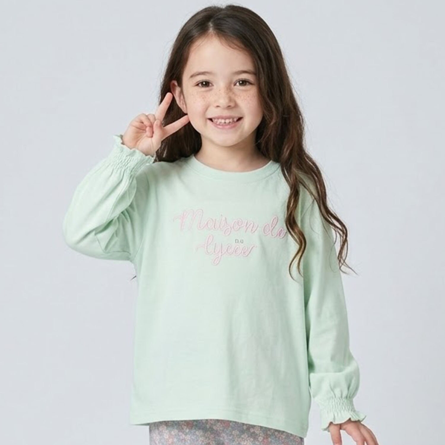 【綿100％】 【速乾・UV・型崩れしない】【ムテキT】ロゴ刺しゅうシャーリングスリーブトップス