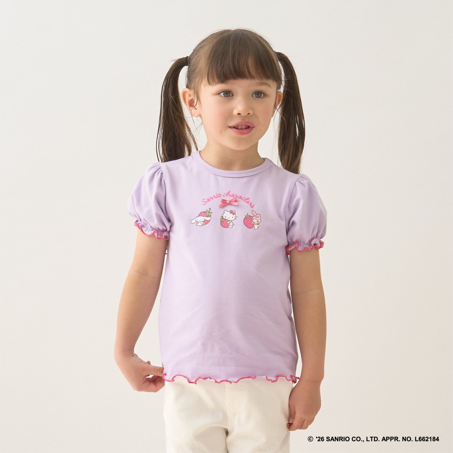 【サンリオキャラクターズ】【速乾・UV・型崩れしない】いちごのおうちプリントTシャツ