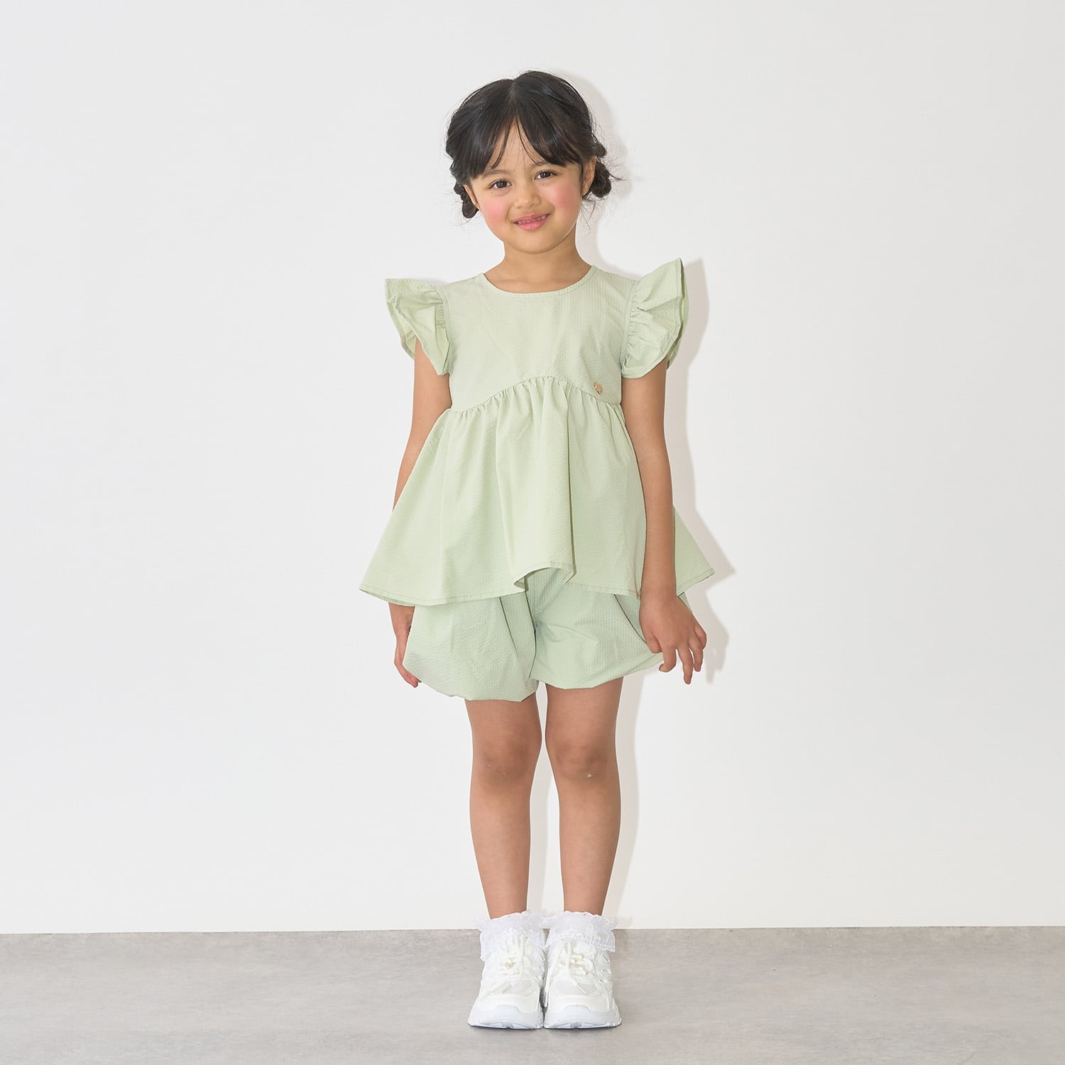 【セットアップ】なみなみペプラムブラウス・バルーンパンツセット