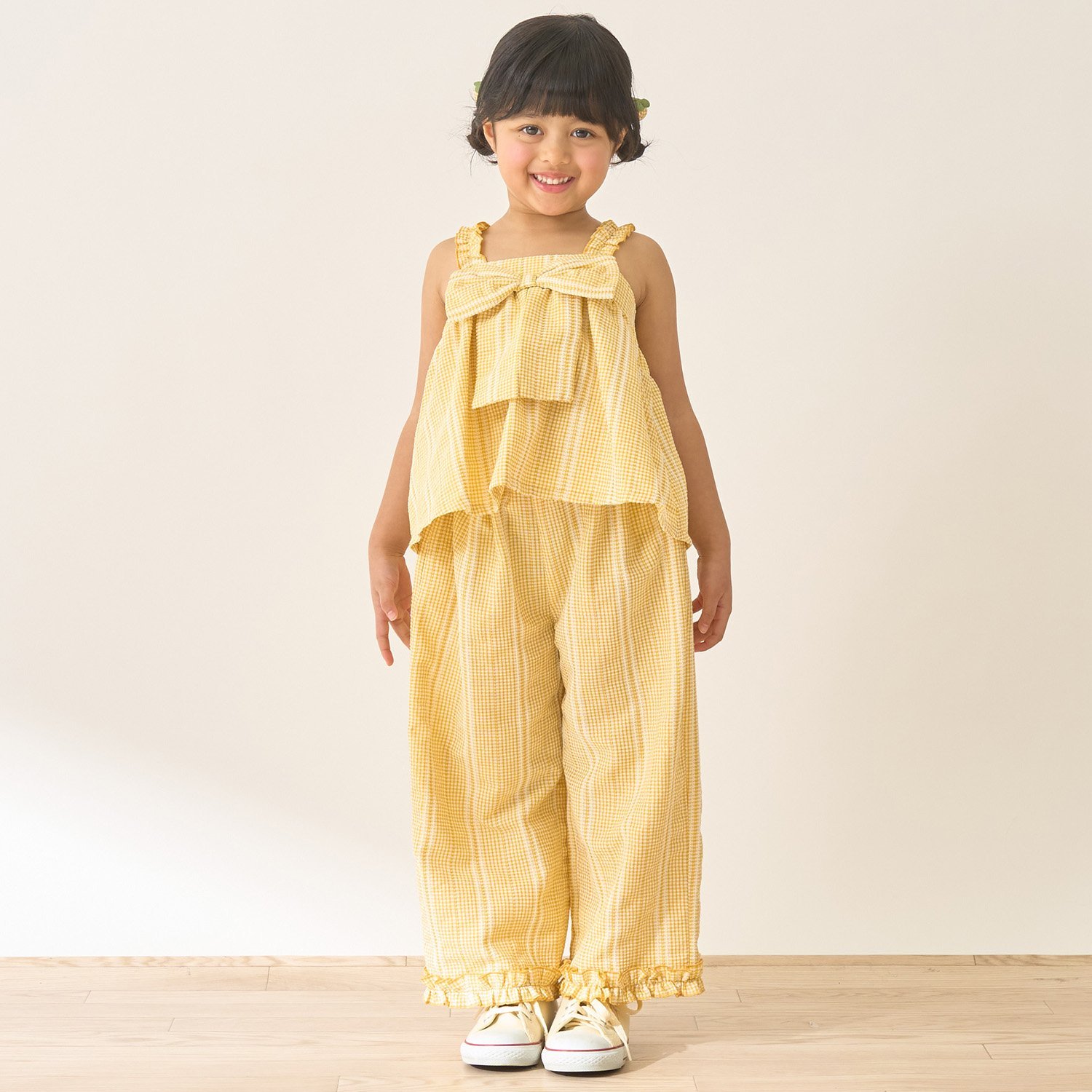 【セットアップ】リボン付きキャミトップス・ゆったりパンツセットアップ【Lycee mine バレエシリーズ】