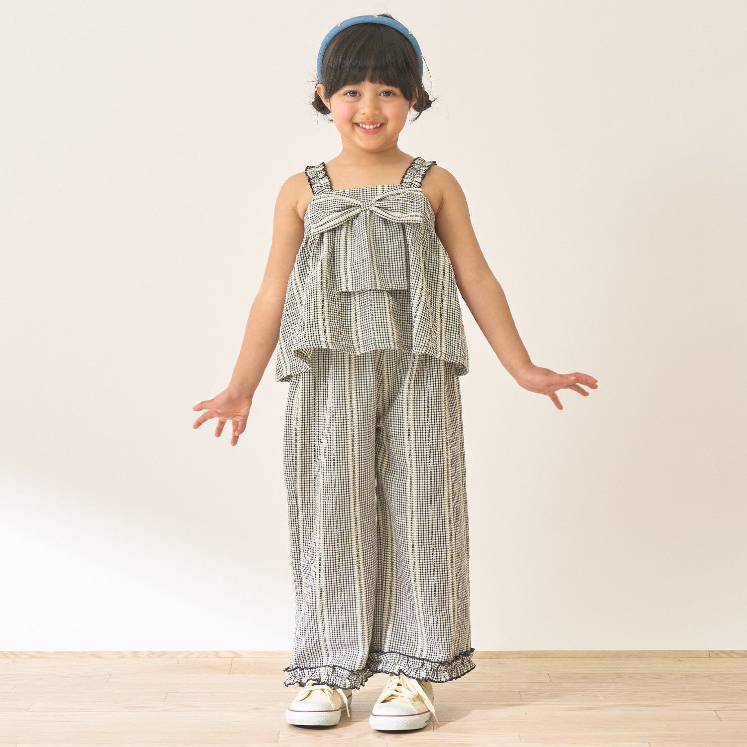 【セットアップ】リボン付きキャミトップス・ゆったりパンツセットアップ【Lycee mine バレエシリーズ】