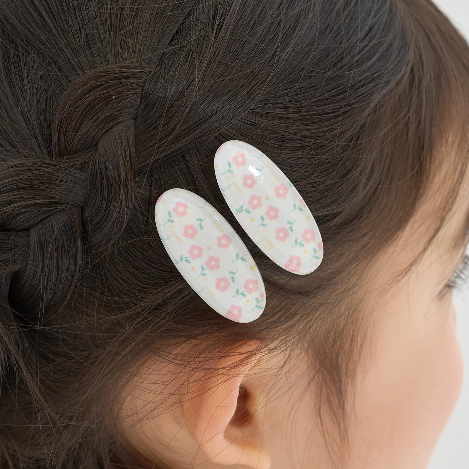 フラワー総柄ヘアクリップ(2コセット)