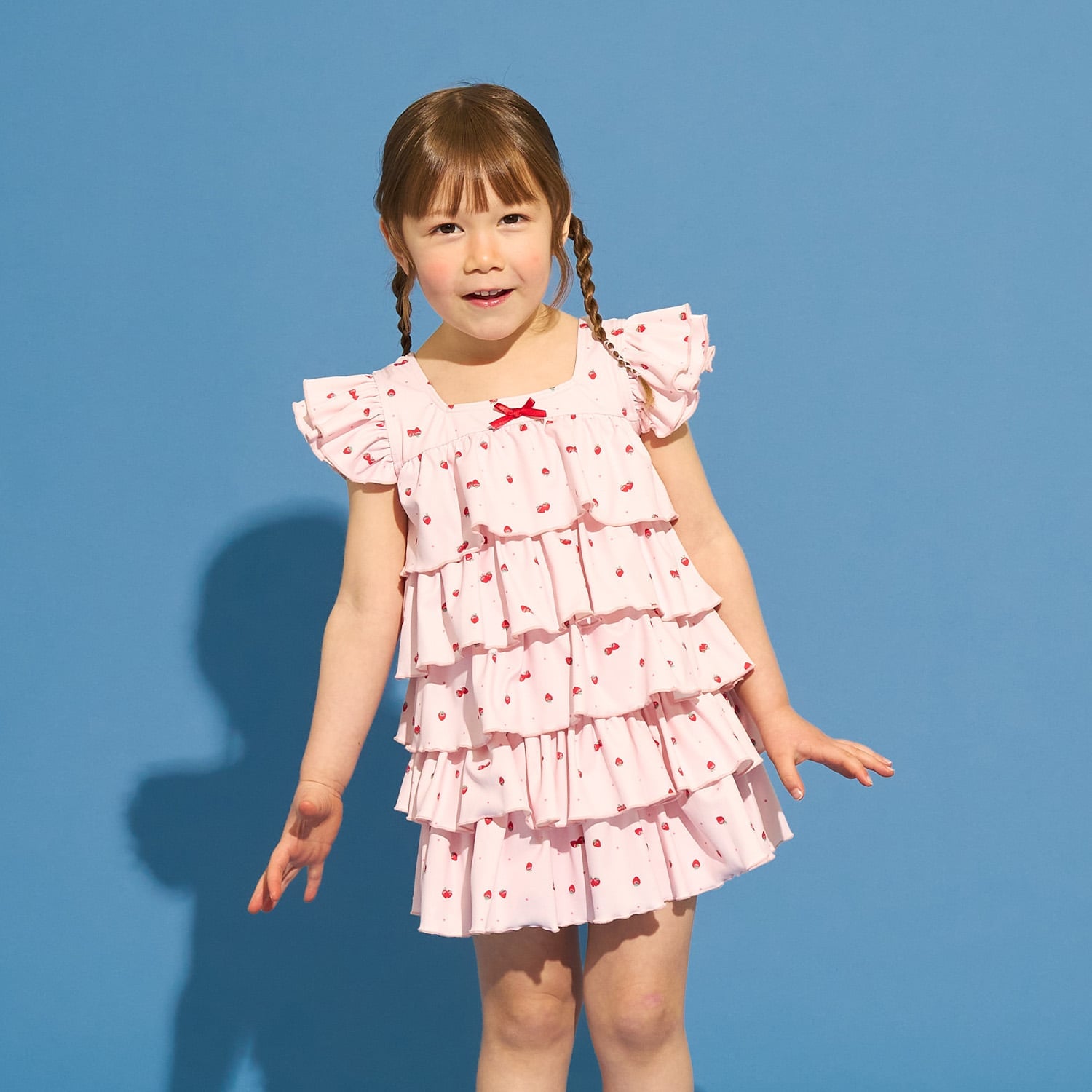 【SWIM】【UVカット】ティアードトップス・ティアードスカートセパレート水着