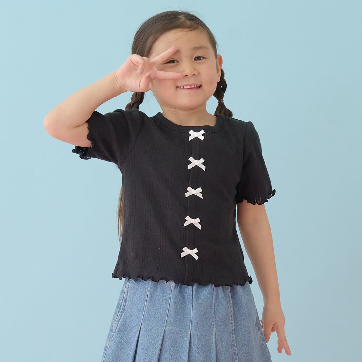 カーディガン風リボントップス