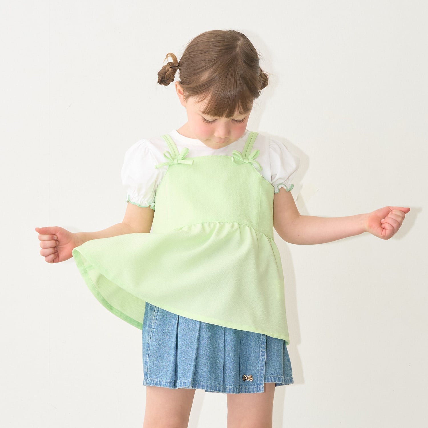 【予約/5月下旬～6月上旬入荷予定】【脇ポケット付き】ペプラムビスチェ