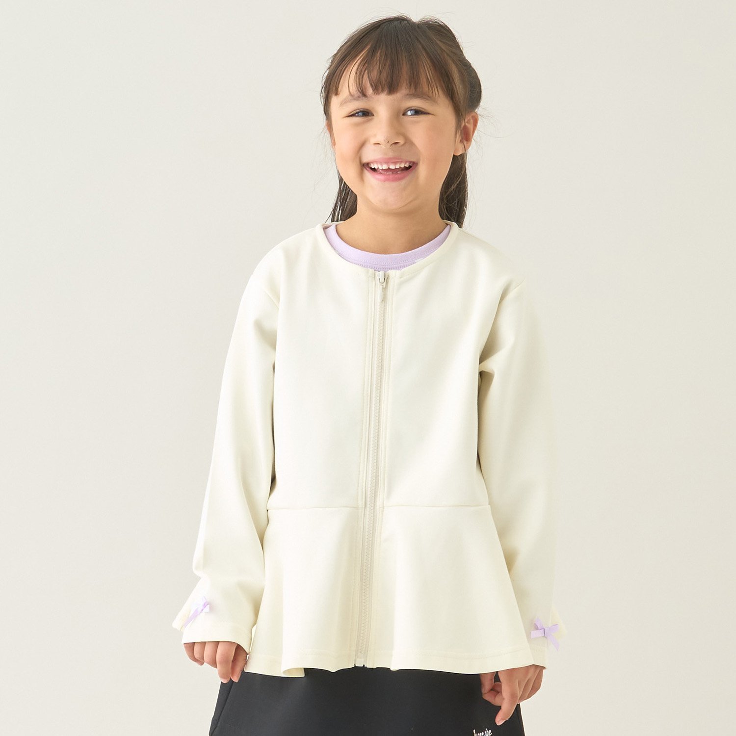 【スクール対応】【パフスウェット】ペプラムフルジップアップ