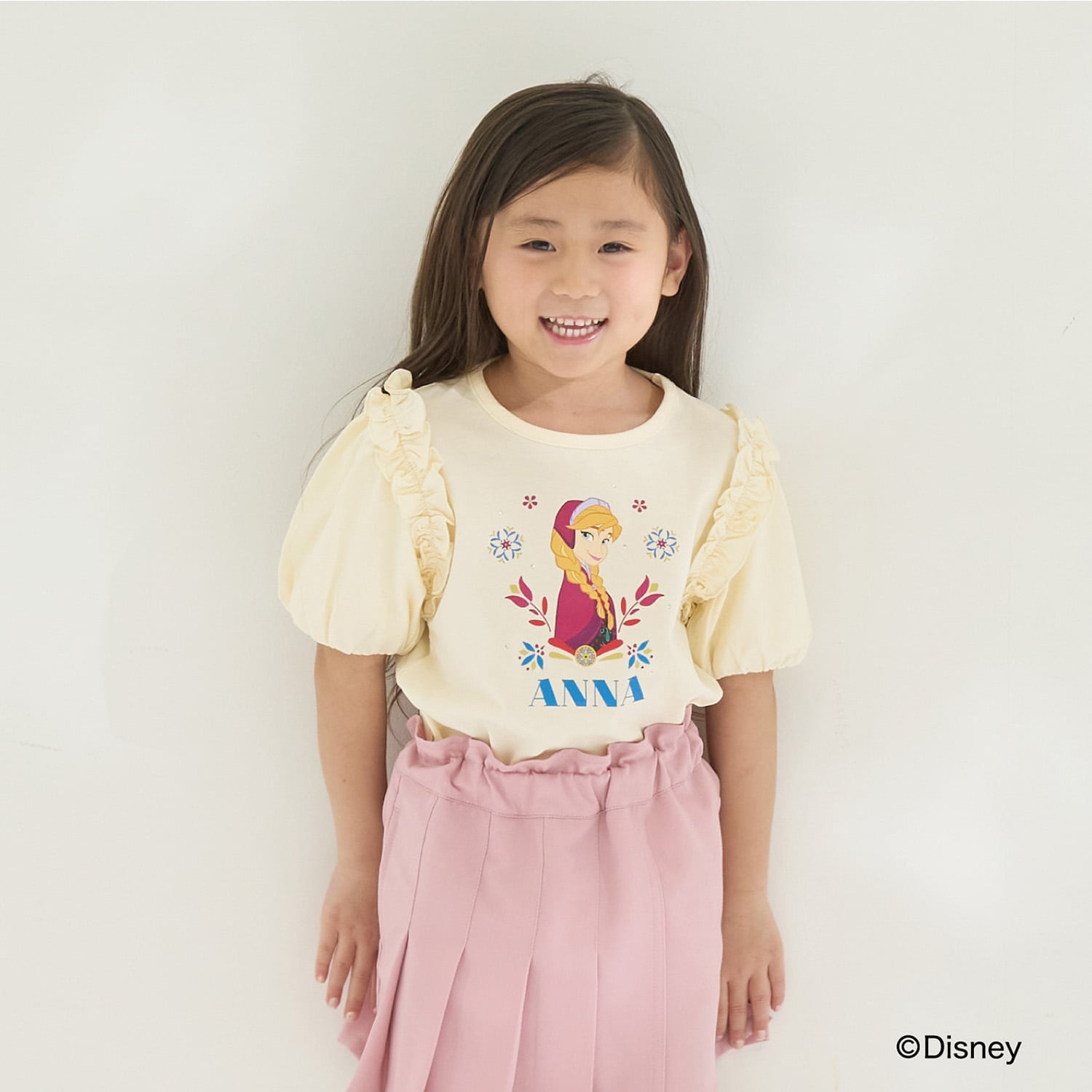 【アナと雪の女王】【綿100％】【シャーベット天竺】【UV・接触冷感・型崩れしない】パフＴシャツ