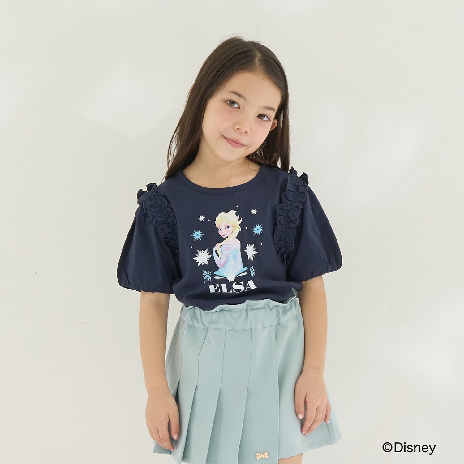 【アナと雪の女王】【綿100％】【シャーベット天竺】【UV・接触冷感・型崩れしない】パフＴシャツ