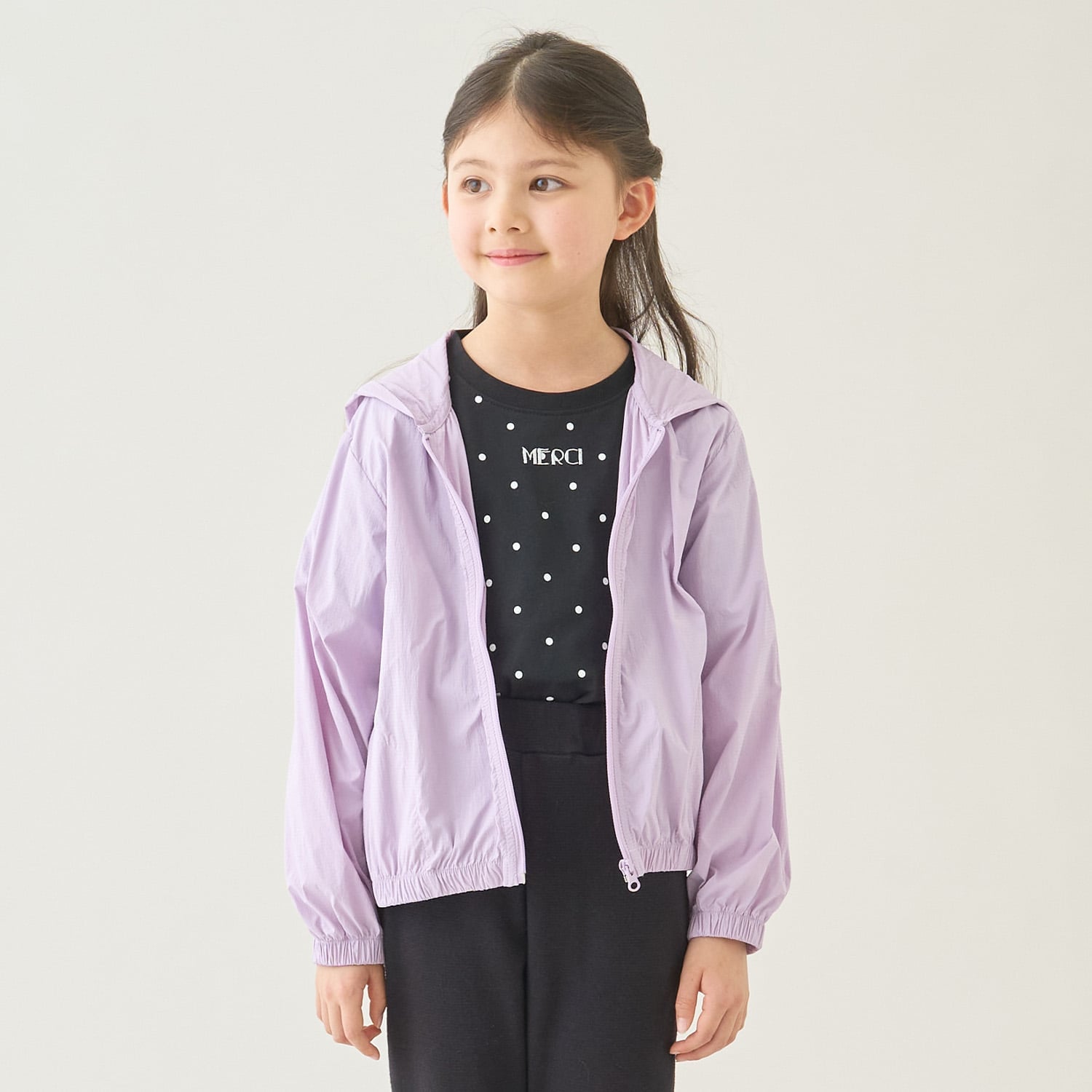 【スクール】【UVカット】【接触冷感】フード付きフルジップパーカ