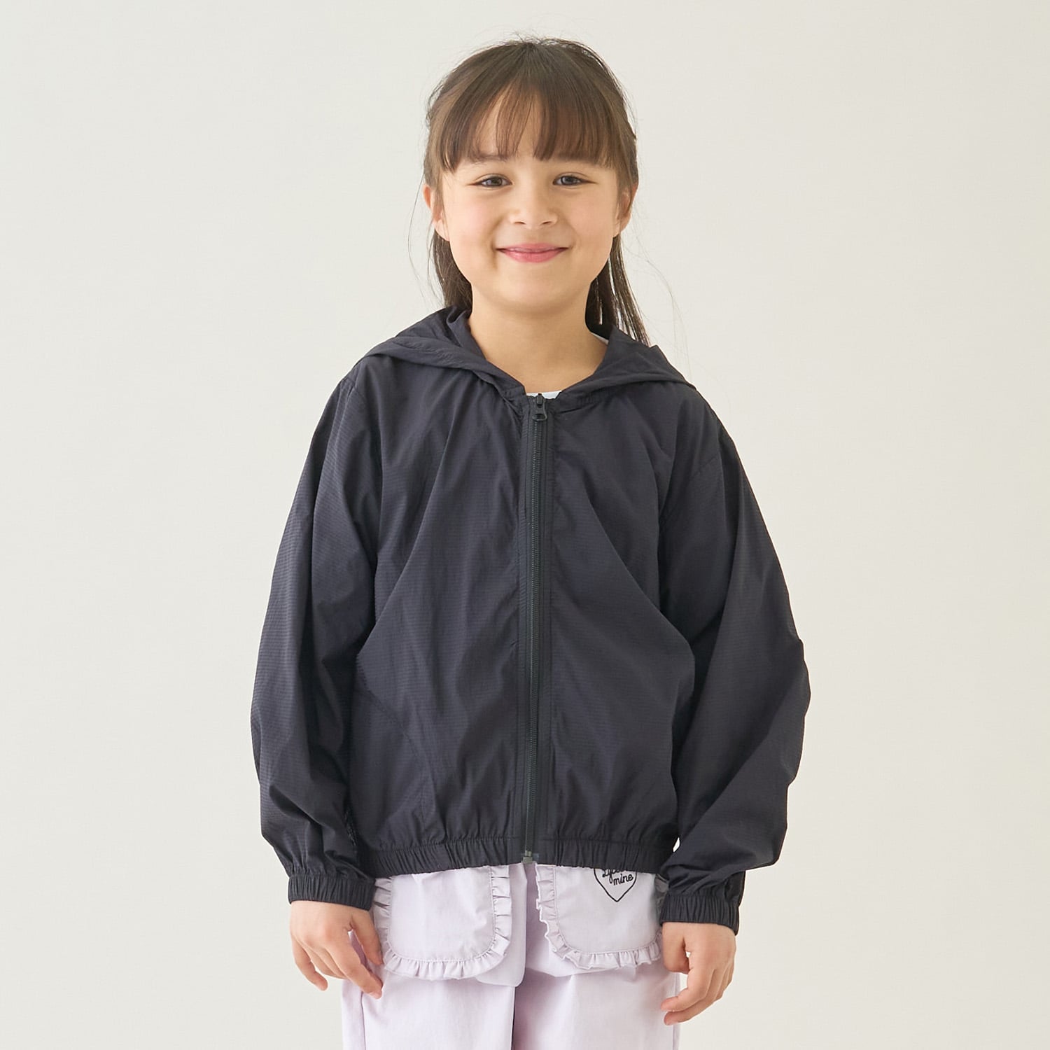 【スクール】【UVカット】【接触冷感】フード付きフルジップパーカ