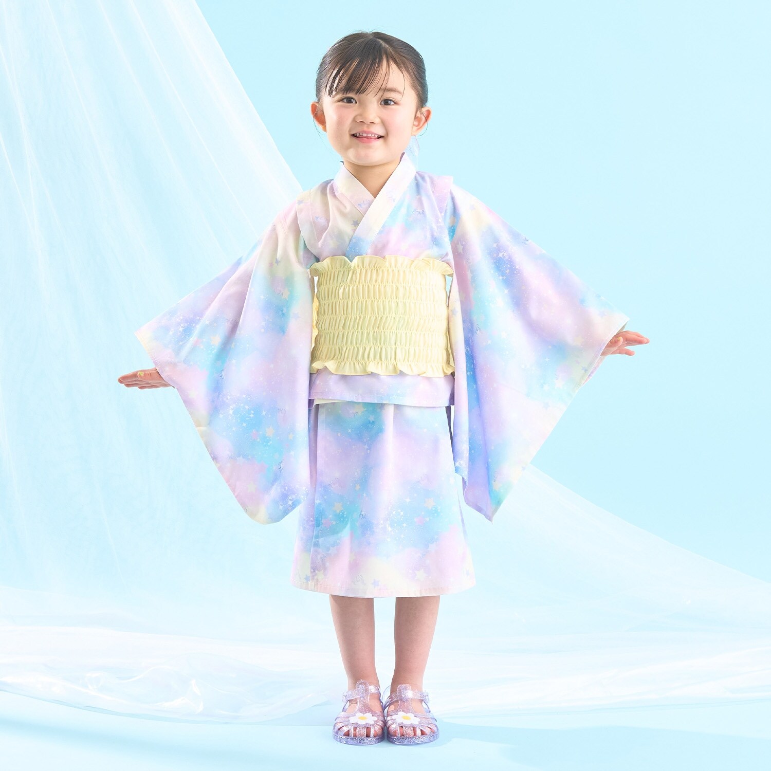 【予約/4月下旬～5月上旬入荷予定】【簡単着付け♪】【接触冷感】4wayセパレート浴衣つくり帯(OHANA)