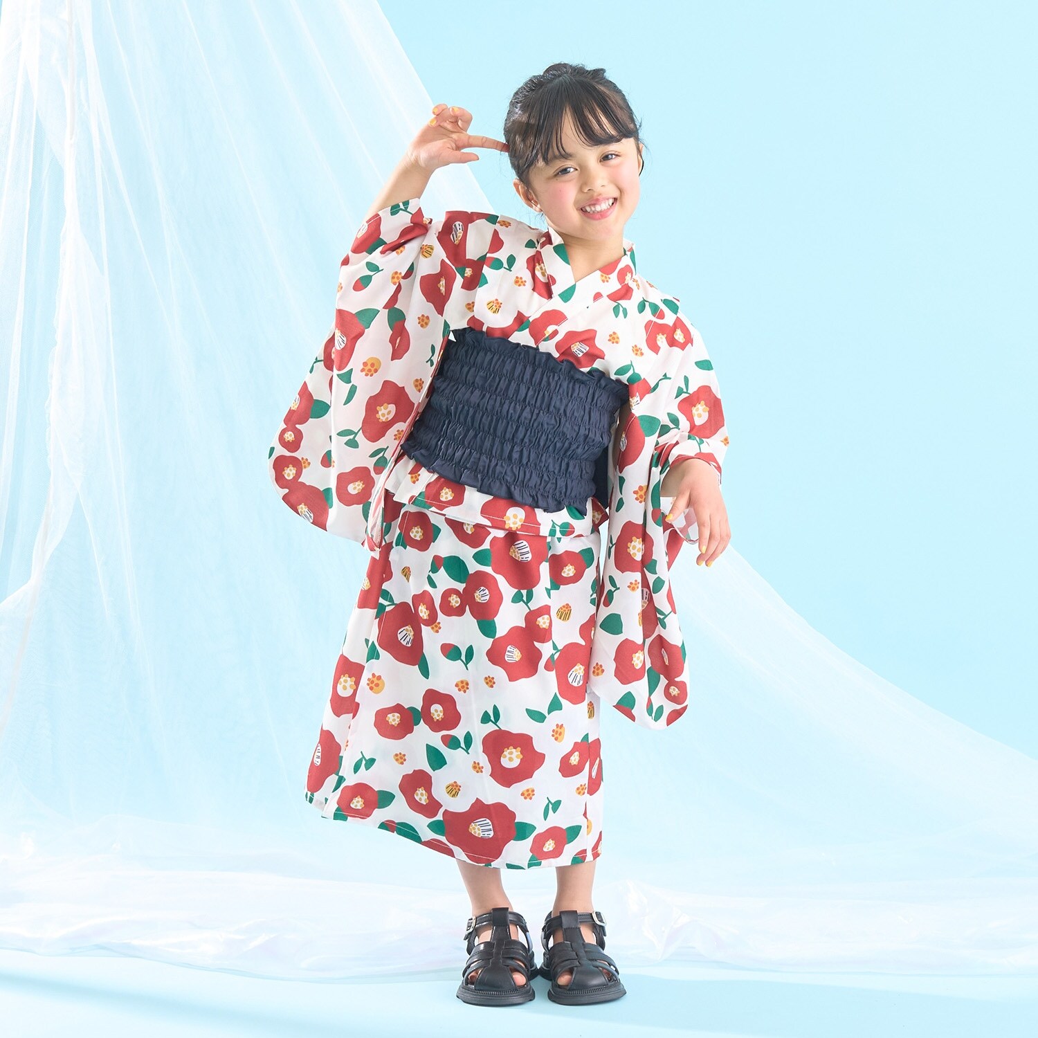 【予約/4月下旬～5月上旬入荷予定】【簡単着付け♪】【接触冷感】4wayセパレート浴衣つくり帯(kawaii)