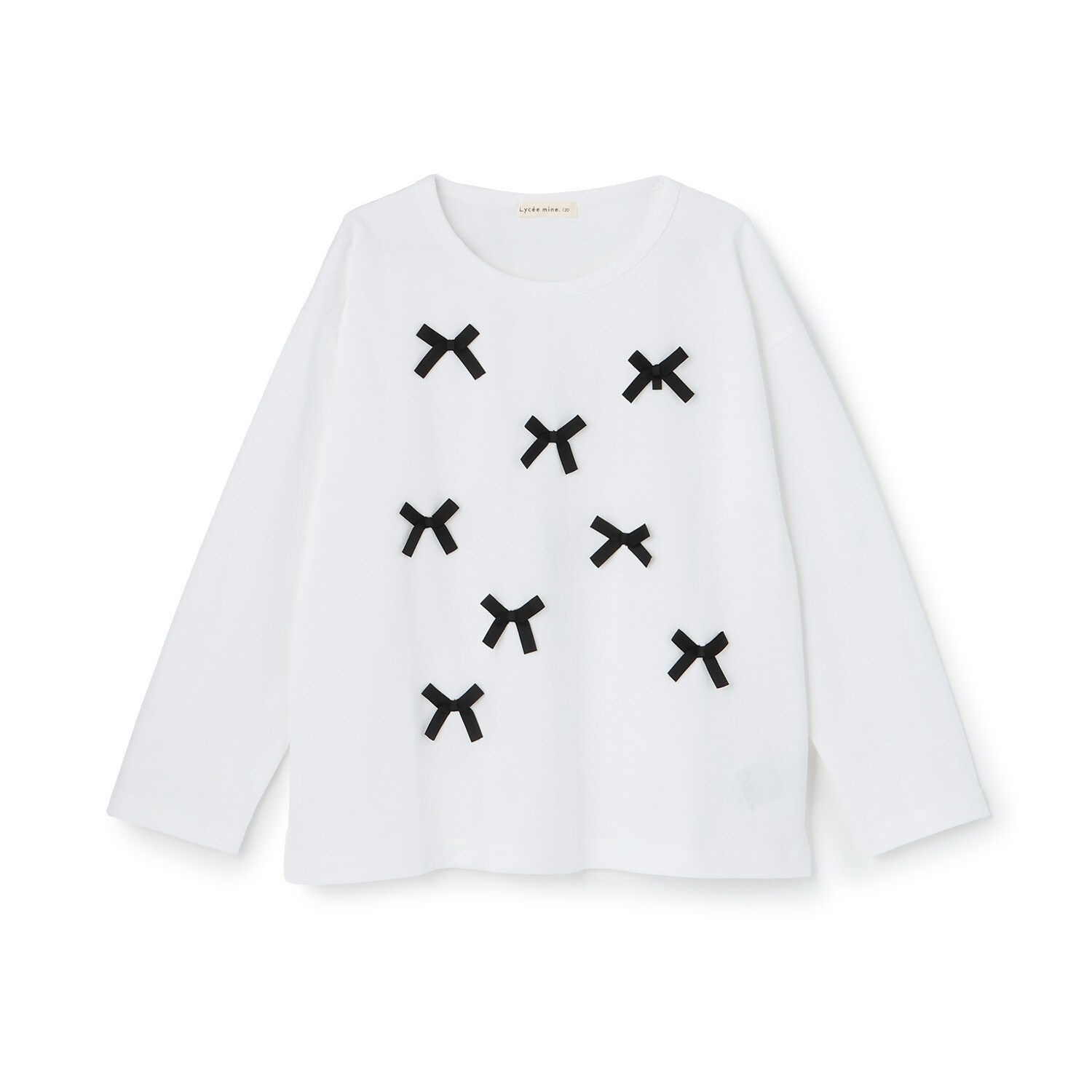 【綿100%】【名札がつけられる】リボンAラインTシャツ