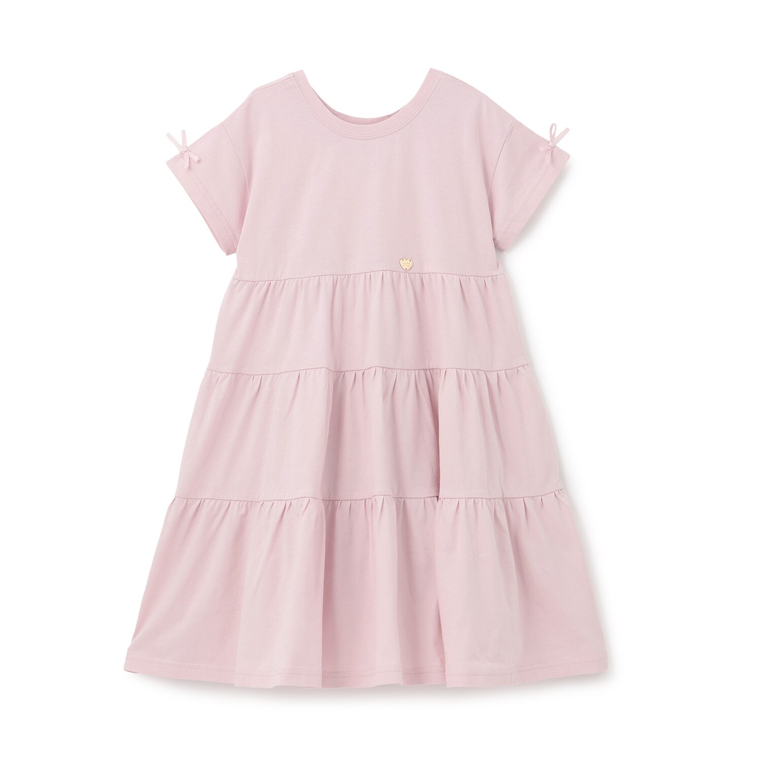【予約/6月中旬～下旬入荷予定】【綿100％】【どちらが前でもOK】ティアードTシャツワンピース