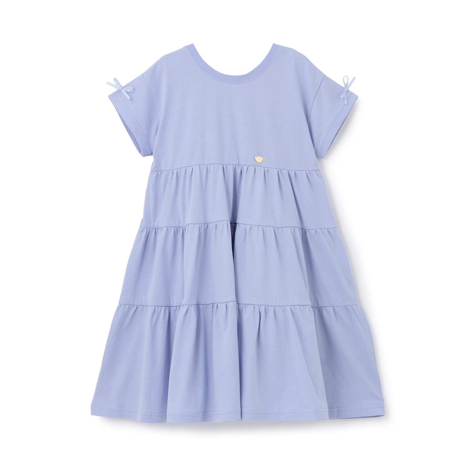 【予約/6月中旬～下旬入荷予定】【綿100％】【どちらが前でもOK】ティアードTシャツワンピース
