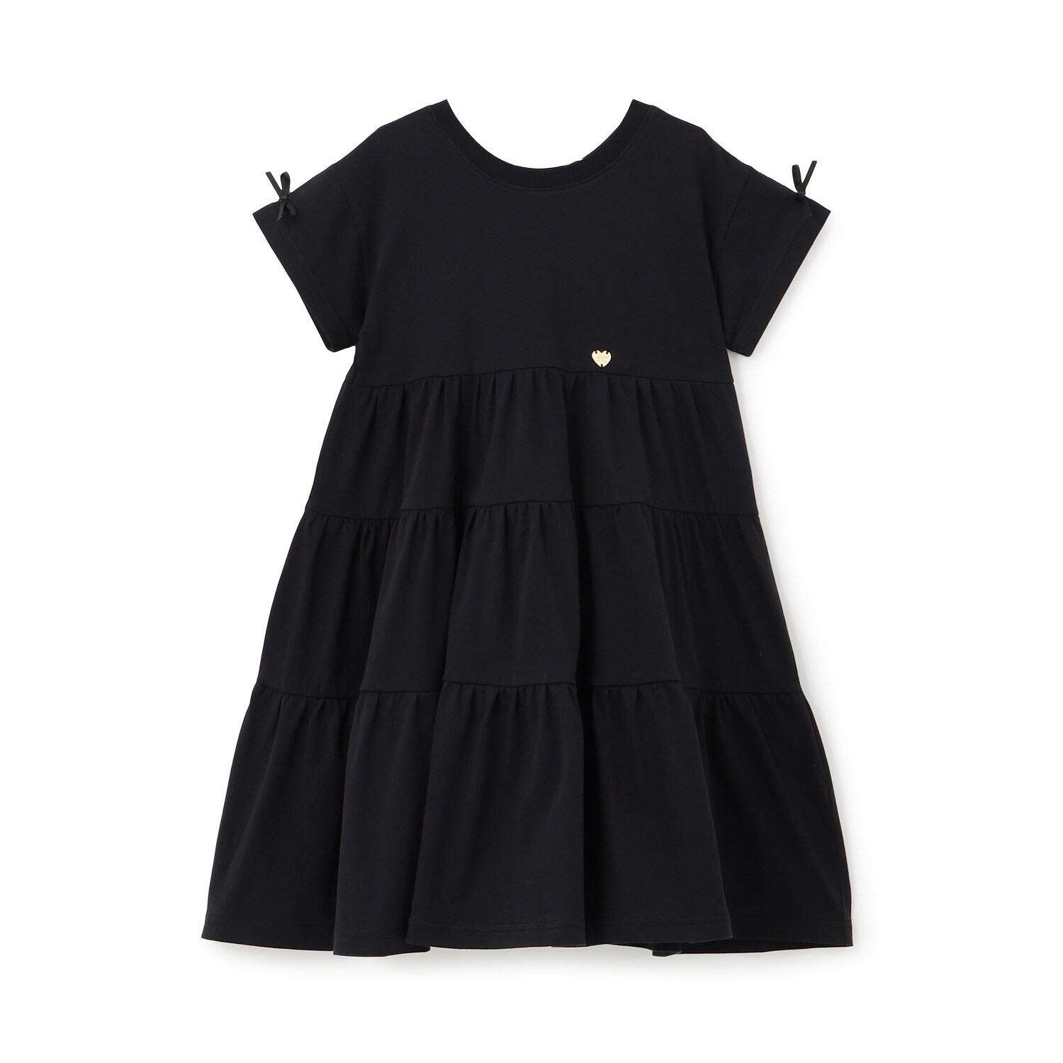 【予約/6月中旬～下旬入荷予定】【綿100％】【どちらが前でもOK】ティアードTシャツワンピース