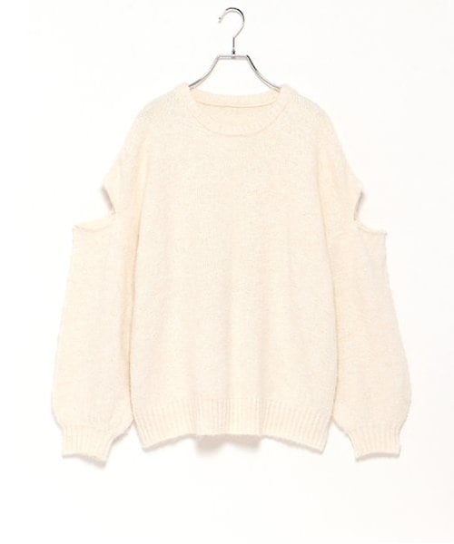 MIX編みニットプルオーバー