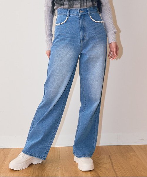 パールデニム【韓国ファッション】