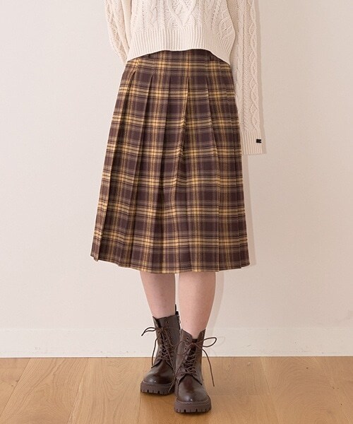 プリーツミディスカート【韓国ファッション】