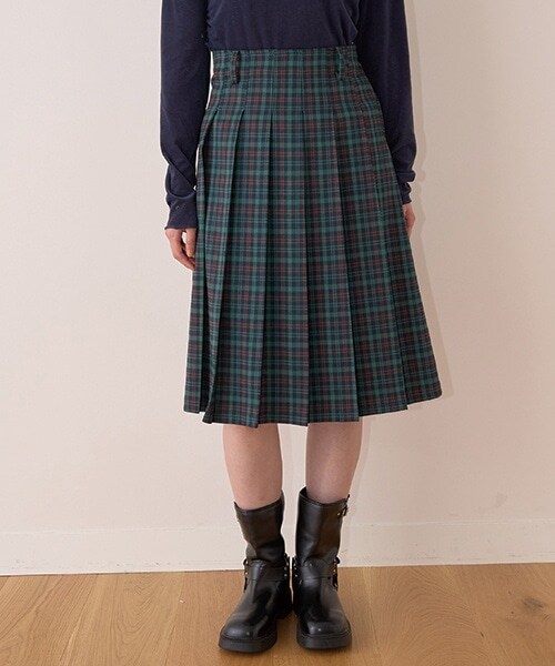 プリーツミディスカート【韓国ファッション】