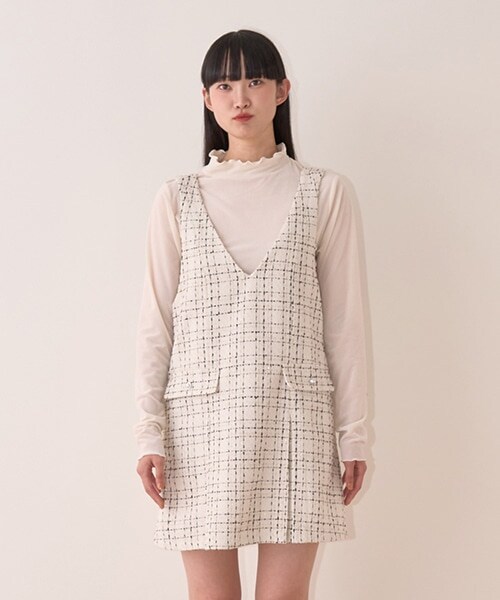 ツィードジャンパースカート【韓国ファッション】